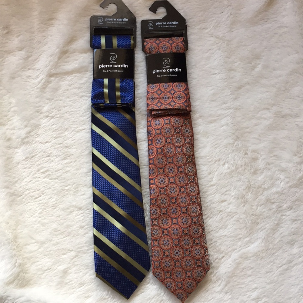 Bundle of 2 pierre cardin tie & pocket square set